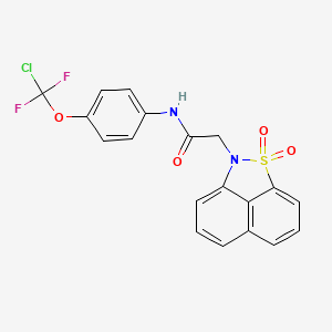 molecular formula C19H13ClF2N2O4S B11510297 N-{4-[Chloro(difluoro)methoxy]phenyl}-2-(1,1-dioxido-2H-naphtho[1,8-CD]isothiazol-2-YL)acetamide 