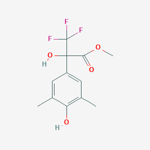 molecular formula C12H13F3O4 B11510315 Methyl 3,3,3-trifluoro-2-hydroxy-2-(4-hydroxy-3,5-dimethylphenyl)propanoate 