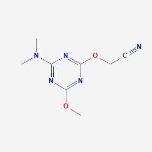 molecular formula C8H11N5O2 B11510425 {[4-(Dimethylamino)-6-methoxy-1,3,5-triazin-2-yl]oxy}acetonitrile 