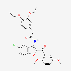 molecular formula C29H28ClNO7 B11510471 N-[5-chloro-2-(2,5-dimethoxybenzoyl)-1-benzofuran-3-yl]-2-(3,4-diethoxyphenyl)acetamide 