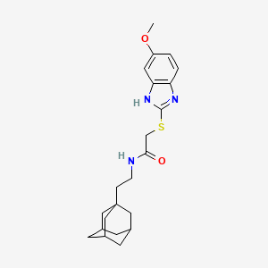 molecular formula C22H29N3O2S B11510532 N-[2-(Adamantan-1-YL)ethyl]-2-[(5-methoxy-1H-1,3-benzodiazol-2-YL)sulfanyl]acetamide 