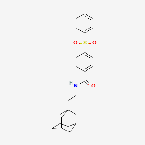molecular formula C25H29NO3S B11510542 N-[2-(Adamantan-1-YL)ethyl]-4-(benzenesulfonyl)benzamide 