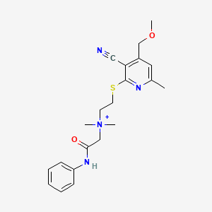 molecular formula C21H27N4O2S+ B11510550 N-(2-{[3-cyano-4-(methoxymethyl)-6-methylpyridin-2-yl]sulfanyl}ethyl)-N,N-dimethyl-2-oxo-2-(phenylamino)ethanaminium 
