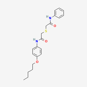 molecular formula C21H26N2O3S B11510643 2-[(2-oxo-2-{[4-(pentyloxy)phenyl]amino}ethyl)sulfanyl]-N-phenylacetamide 