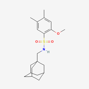 molecular formula C20H29NO3S B11510792 Benzenesulfonamide, N-(adamantan-1-yl)methyl-2-methoxy-4,5-dimethyl- 