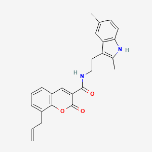 molecular formula C25H24N2O3 B11510980 N-[2-(2,5-dimethyl-1H-indol-3-yl)ethyl]-2-oxo-8-(prop-2-en-1-yl)-2H-chromene-3-carboxamide 