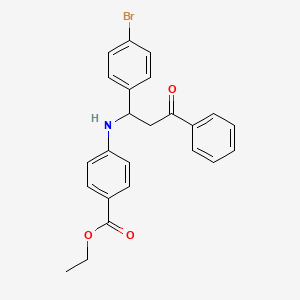 molecular formula C24H22BrNO3 B11511186 Ethyl 4-{[1-(4-bromophenyl)-3-oxo-3-phenylpropyl]amino}benzoate 