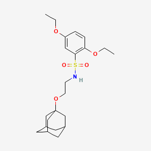 molecular formula C22H33NO5S B11511201 N-[2-(1-adamantyloxy)ethyl]-2,5-diethoxybenzenesulfonamide 
