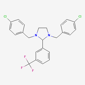 molecular formula C24H21Cl2F3N2 B11511268 1,3-Bis[(4-chlorophenyl)methyl]-2-[3-(trifluoromethyl)phenyl]imidazolidine 