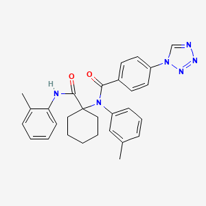 molecular formula C29H30N6O2 B11511724 N-(3-methylphenyl)-N-{1-[(2-methylphenyl)carbamoyl]cyclohexyl}-4-(1H-tetrazol-1-yl)benzamide 