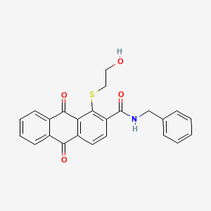 molecular formula C24H19NO4S B11511938 N-benzyl-1-[(2-hydroxyethyl)sulfanyl]-9,10-dioxo-9,10-dihydroanthracene-2-carboxamide 