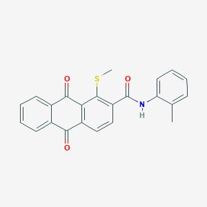 molecular formula C23H17NO3S B11512299 N-(2-methylphenyl)-1-(methylsulfanyl)-9,10-dioxo-9,10-dihydroanthracene-2-carboxamide 