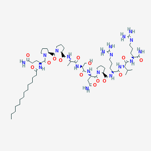 molecular formula C61H107N19O14 B1151244 myristoyl-Gln-Pro-Pro-Ala-Ser-Asn-Pro-Arg-Val-Arg-NH2 