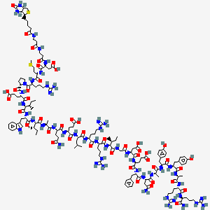 molecular formula C161H247N49O44S2 B1151251 biotinyl-bAla-bAla-Asp-Met-Arg-Pro-Glu-Ile-Trp-Ile-Ala-Gln-Glu-Leu-Arg-Arg-Ile-Gly-Asp-Glu-Phe-Asn-Ala-Tyr-Tyr-Ala-Arg-Arg-NH2 