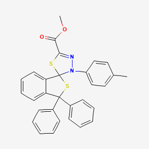 molecular formula C30H24N2O2S2 B11512637 methyl 3'-(4-methylphenyl)-3,3-diphenyl-3H,3'H-spiro[2-benzothiophene-1,2'-[1,3,4]thiadiazole]-5'-carboxylate 