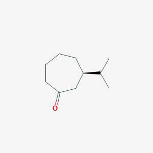 molecular formula C10H18O B115128 Cycloheptanone, 3-(1-methylethyl)-, (3R)-(9CI) CAS No. 154701-69-6