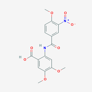 molecular formula C17H16N2O8 B11513017 4,5-Dimethoxy-2-(4-methoxy-3-nitrobenzamido)benzoic acid 