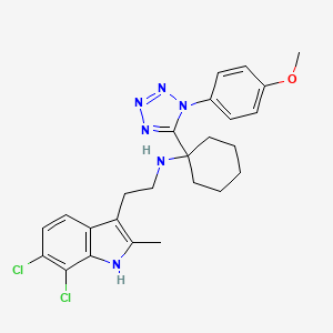 molecular formula C25H28Cl2N6O B11513022 N-[2-(6,7-dichloro-2-methyl-1H-indol-3-yl)ethyl]-1-[1-(4-methoxyphenyl)-1H-tetrazol-5-yl]cyclohexanamine 