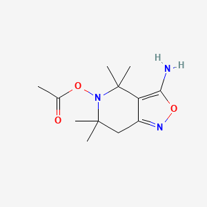molecular formula C12H19N3O3 B11513080 Acetic acid, 3-amino-4,4,6,6-tetramethyl-6,7-dihydro-4H-isoxazolo[4,3-c]pyridin-5-yl ester 