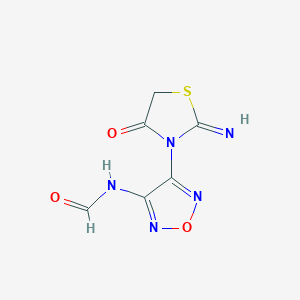 molecular formula C6H5N5O3S B11513107 N-[4-(2-imino-4-oxo-1,3-thiazolidin-3-yl)-1,2,5-oxadiazol-3-yl]formamide 
