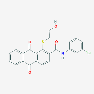 molecular formula C23H16ClNO4S B11513123 N-(3-chlorophenyl)-1-[(2-hydroxyethyl)sulfanyl]-9,10-dioxo-9,10-dihydroanthracene-2-carboxamide 