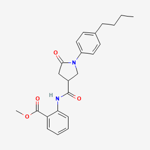 molecular formula C23H26N2O4 B11513139 Methyl 2-({[1-(4-butylphenyl)-5-oxopyrrolidin-3-yl]carbonyl}amino)benzoate 