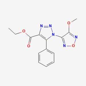 molecular formula C14H13N5O4 B11513188 Ethyl 1-(4-methoxy-1,2,5-oxadiazol-3-yl)-5-phenyl-1H-1,2,3-triazole-4-carboxylate 
