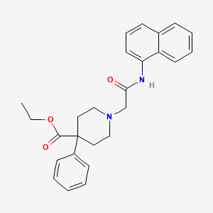molecular formula C26H28N2O3 B11513228 Ethyl 1-[2-(naphthalen-1-ylamino)-2-oxoethyl]-4-phenylpiperidine-4-carboxylate 