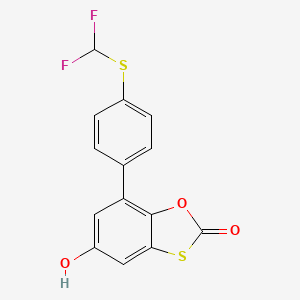 molecular formula C14H8F2O3S2 B11513301 Benzo[1,3]oxathiol-2-one, 7-(4-difluoromethylsulfanylphenyl)-5-hydroxy- 