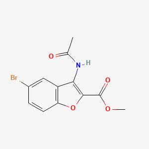 molecular formula C12H10BrNO4 B11513334 Methyl 3-acetamido-5-bromo-1-benzofuran-2-carboxylate 