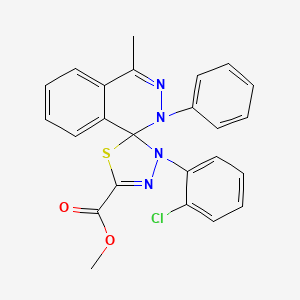 molecular formula C24H19ClN4O2S B11513340 methyl 3'-(2-chlorophenyl)-4-methyl-2-phenyl-2H,3'H-spiro[phthalazine-1,2'-[1,3,4]thiadiazole]-5'-carboxylate 