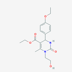 molecular formula C18H24N2O5 B11513349 Ethyl 4-(4-ethoxyphenyl)-1-(2-hydroxyethyl)-6-methyl-2-oxo-1,2,3,4-tetrahydropyrimidine-5-carboxylate 