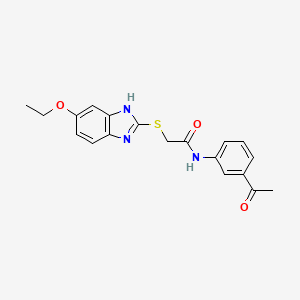 molecular formula C19H19N3O3S B11513378 N-(3-acetylphenyl)-2-[(5-ethoxy-1H-benzimidazol-2-yl)sulfanyl]acetamide 