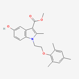 molecular formula C22H25NO4 B11513381 methyl 5-hydroxy-2-methyl-1-[2-(2,4,6-trimethylphenoxy)ethyl]-1H-indole-3-carboxylate 