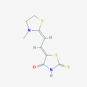 molecular formula C9H10N2OS3 B11513398 Thiazolidin-4-one, 5-[2-(3-methylthiazolidin-2-ylidene)ethylidene]-2-thioxo- 