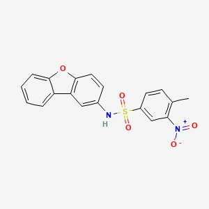 molecular formula C19H14N2O5S B11513477 N-Dibenzofuran-2-yl-4-methyl-3-nitro-benzenesulfonamide 