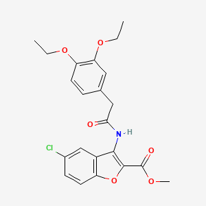 molecular formula C22H22ClNO6 B11513511 Methyl 5-chloro-3-{[(3,4-diethoxyphenyl)acetyl]amino}-1-benzofuran-2-carboxylate 