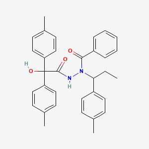 molecular formula C33H34N2O3 B11513648 N'-[2-hydroxy-2,2-bis(4-methylphenyl)acetyl]-N-[1-(4-methylphenyl)propyl]benzohydrazide 