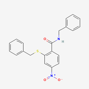 molecular formula C21H18N2O3S B11513666 N-benzyl-2-(benzylsulfanyl)-4-nitrobenzamide 