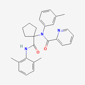 molecular formula C27H29N3O2 B11513723 N-{1-[(2,6-dimethylphenyl)carbamoyl]cyclopentyl}-N-(3-methylphenyl)pyridine-2-carboxamide 