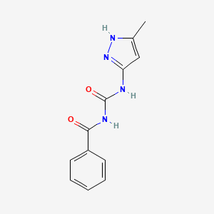 molecular formula C12H12N4O2 B11513761 N-[(5-methyl-1H-pyrazol-3-yl)carbamoyl]benzamide 
