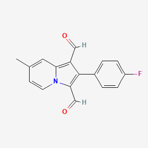 molecular formula C17H12FNO2 B11513777 2-(4-Fluorophenyl)-7-methylindolizine-1,3-dicarbaldehyde CAS No. 447449-66-3