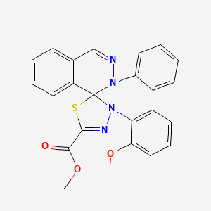 molecular formula C25H22N4O3S B11513829 methyl 3'-(2-methoxyphenyl)-4-methyl-2-phenyl-2H,3'H-spiro[phthalazine-1,2'-[1,3,4]thiadiazole]-5'-carboxylate 