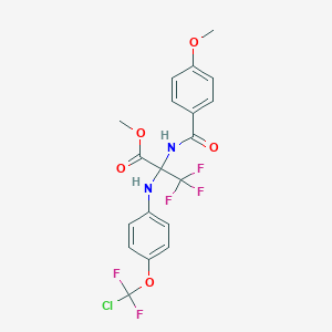 molecular formula C19H16ClF5N2O5 B11513944 Methyl 2-{[4-(chlorodifluoromethoxy)phenyl]amino}-3,3,3-trifluoro-2-[(4-methoxyphenyl)formamido]propanoate 