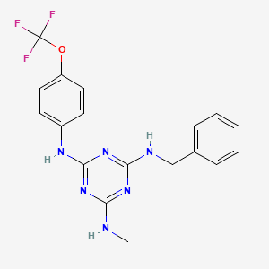 molecular formula C18H17F3N6O B11513953 N~2~-benzyl-N~4~-methyl-N~6~-[4-(trifluoromethoxy)phenyl]-1,3,5-triazine-2,4,6-triamine 