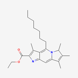 molecular formula C24H34N2O2 B11513979 ethyl 4-heptyl-3,6,7,8-tetramethyl-6H-pyrrolo[3,2-f]indolizine-2-carboxylate 