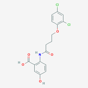 molecular formula C17H15Cl2NO5 B11514005 2-[4-(2,4-Dichlorophenoxy)butanamido]-5-hydroxybenzoic acid 