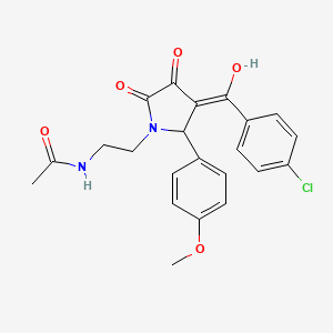 molecular formula C22H21ClN2O5 B11514016 N-(2-{3-[(4-chlorophenyl)carbonyl]-4-hydroxy-2-(4-methoxyphenyl)-5-oxo-2,5-dihydro-1H-pyrrol-1-yl}ethyl)acetamide 