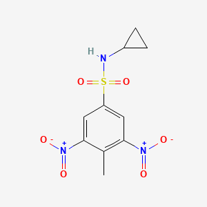 molecular formula C10H11N3O6S B11514022 N-cyclopropyl-4-methyl-3,5-dinitrobenzenesulfonamide 