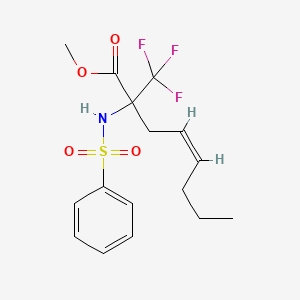 molecular formula C16H20F3NO4S B11514146 methyl (4Z)-2-[(phenylsulfonyl)amino]-2-(trifluoromethyl)oct-4-enoate 
